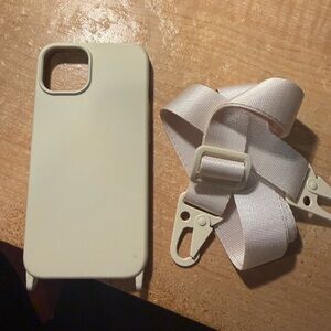 iPhone 14 Beige Silicone Phone Case with Matching Strap